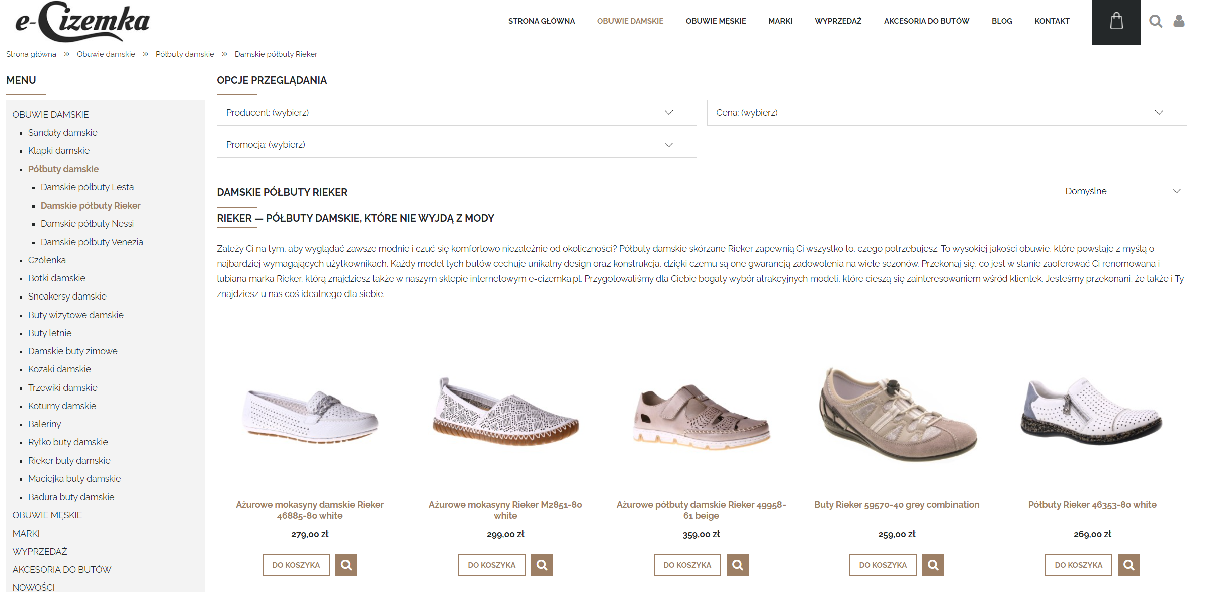 Rieker półbuty damskie - wygoda, która idzie w parze ze stylem