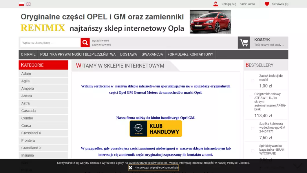 Zrzut ekranu strony